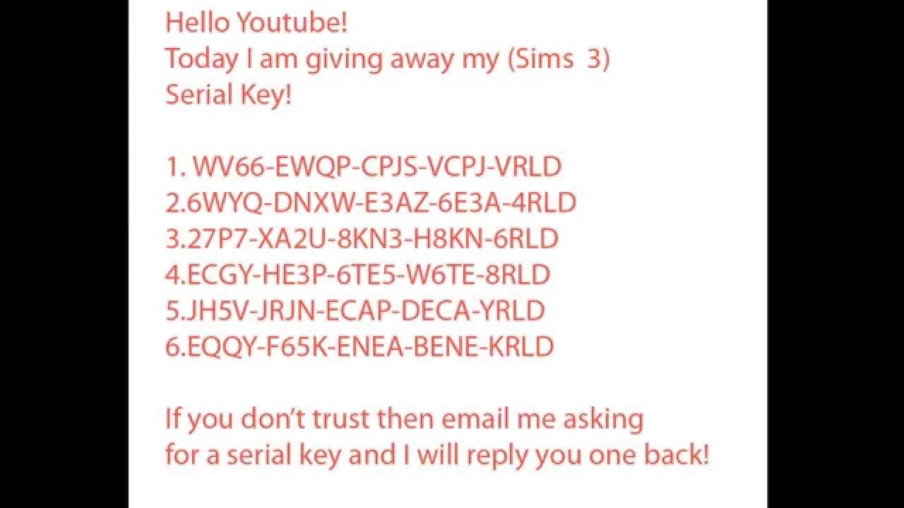 sims 3 activation key